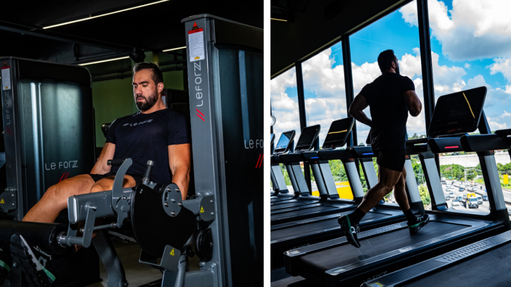 Renan Correa treina cardio e musculação nos equipamentos Le Forzz